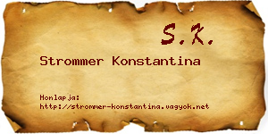 Strommer Konstantina névjegykártya